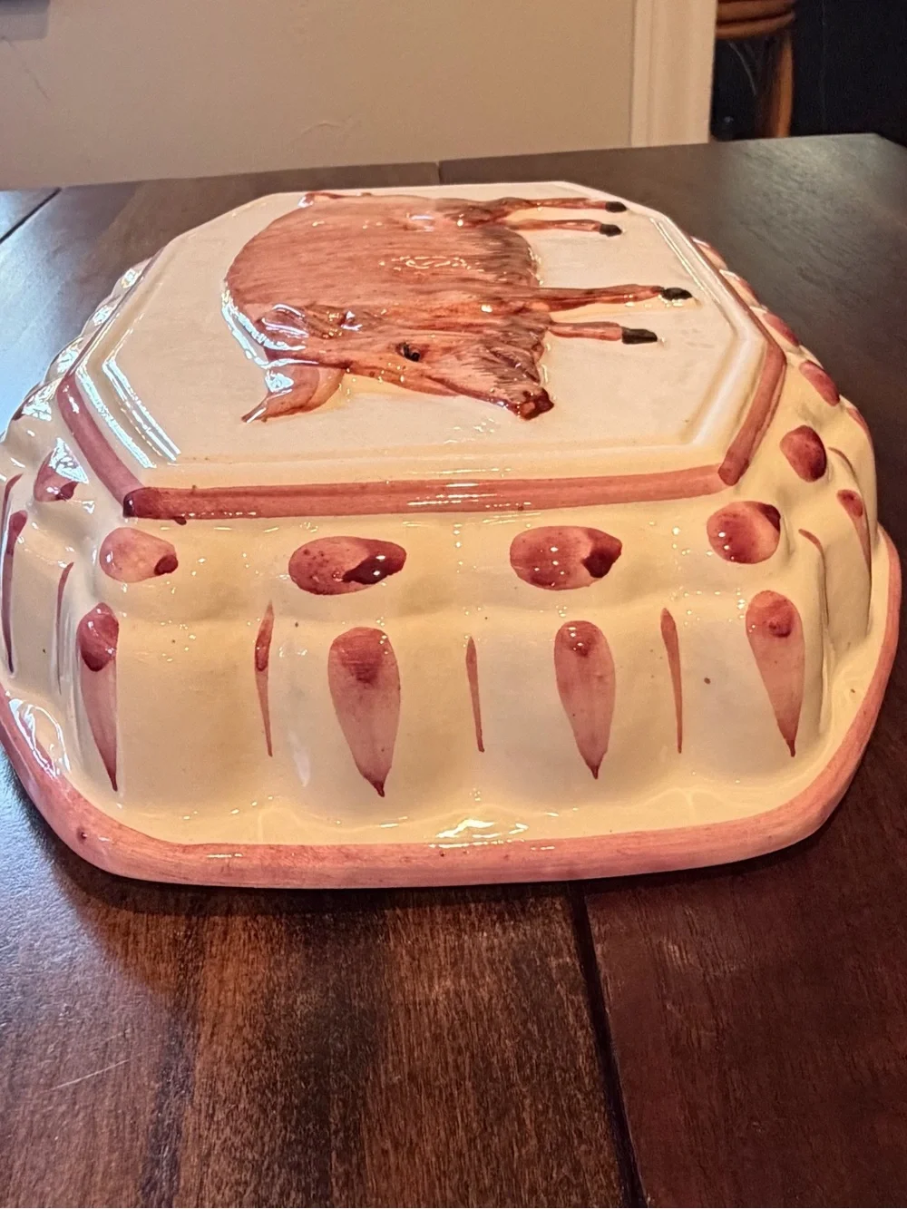 Vintage 70s Handpainted Hanging Pig Mold...Made in Italy 101/2 x 8
